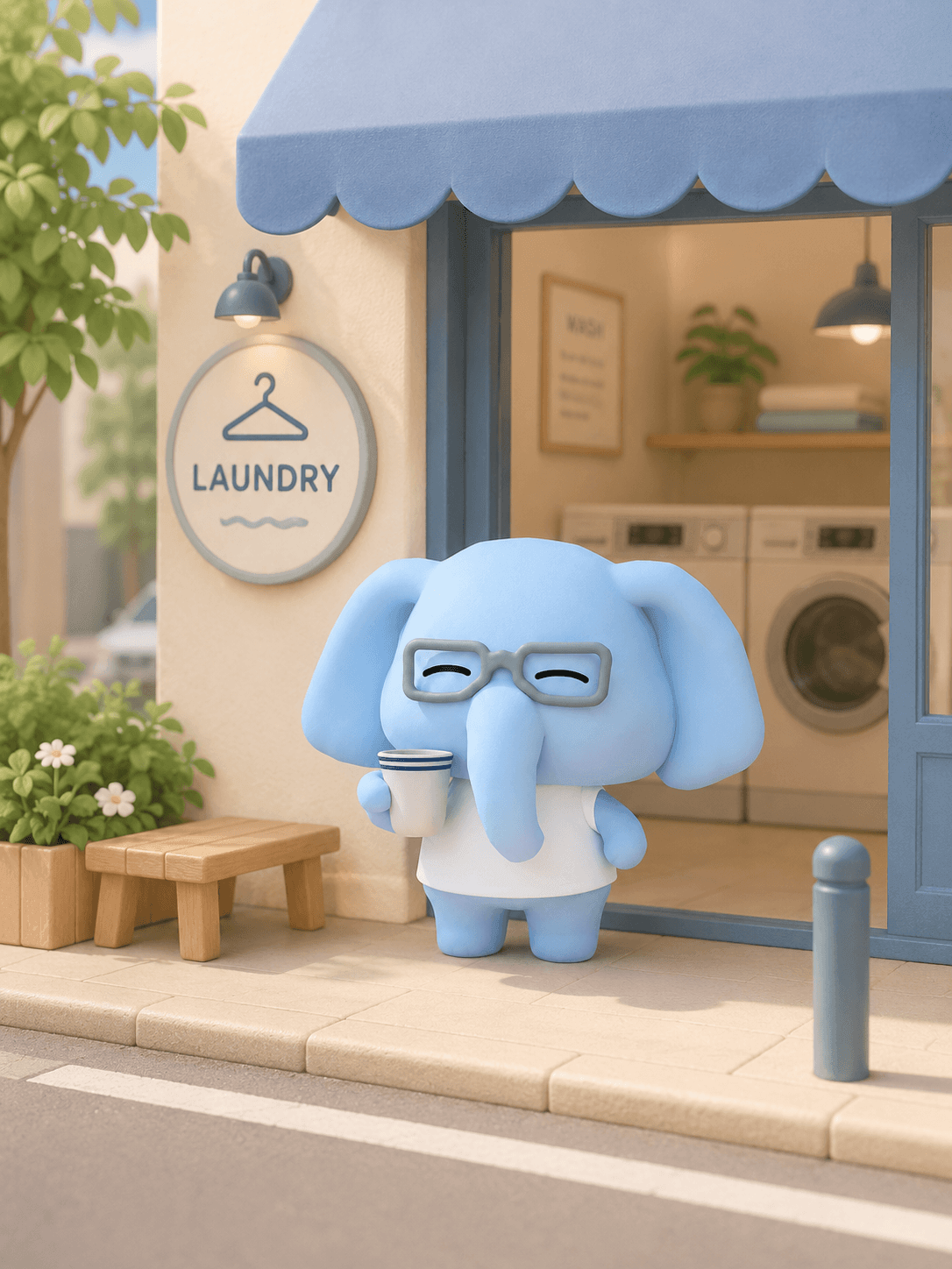 🐘 Leo(洗衣房值班长)— Tabii 洗衣房桌宠角色立绘
